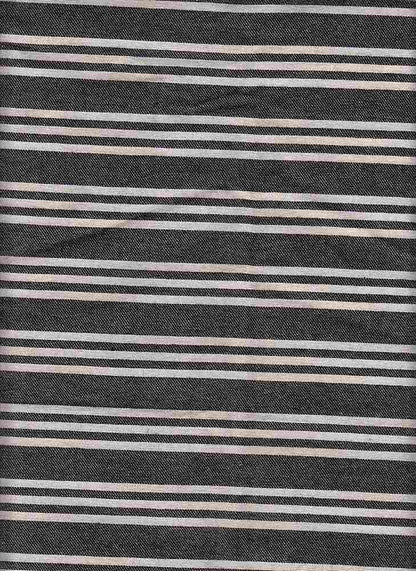 19531 BLACK BLACK PRINTS RECYCLED STRIPES WOVEN