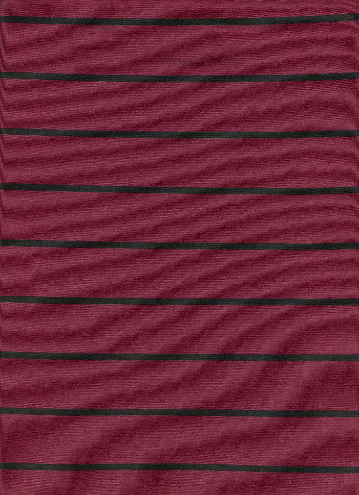 18319 STRIPE CABERNET/BLACK ATHLETIC JERSEY KNITS RAYON SPANDEX RED SOLIDS TOP SELLERS