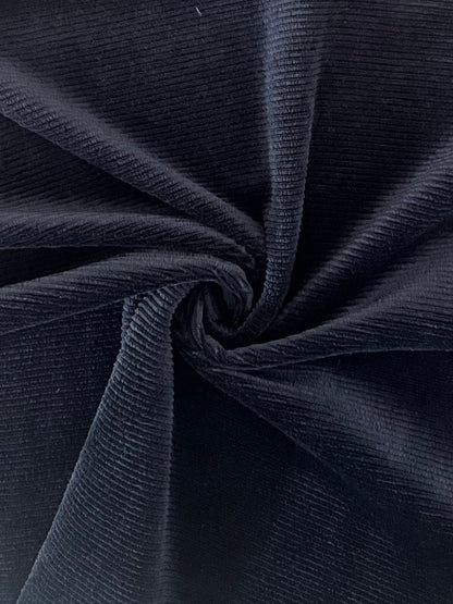 19552 NAVY BLUE COTTON/COTTON SPANDEX COZY/BRUSH KNITS PONTI/OTTOMAN STRIPES