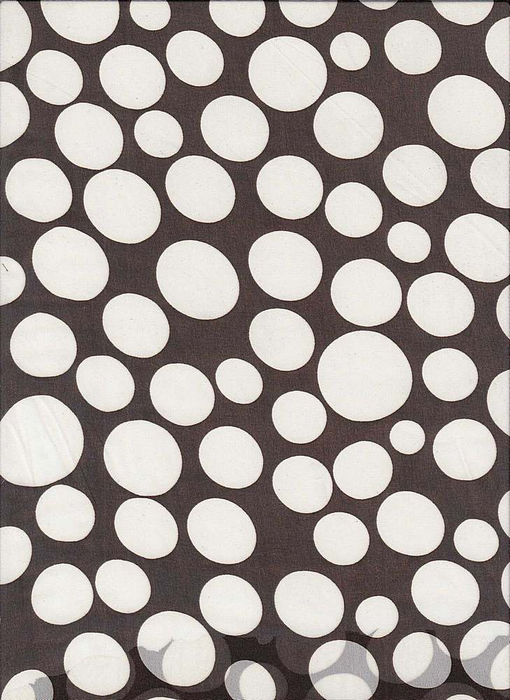 HMCHIFFON DOT BROWN WHITE BROWN CHIFFONS PRINTS WOVEN