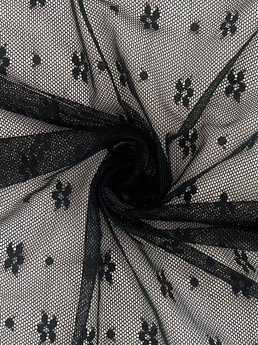 MESH 19724 BLACK STRETCH LACE