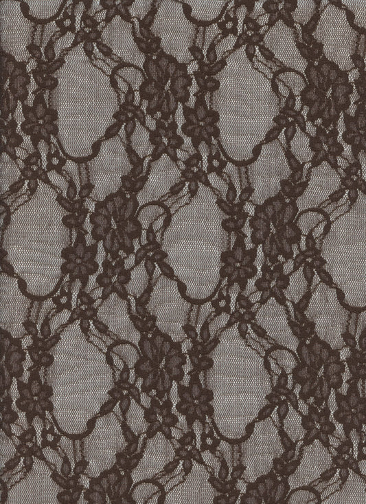 LACE 19608 BROWN STRETCH LACE