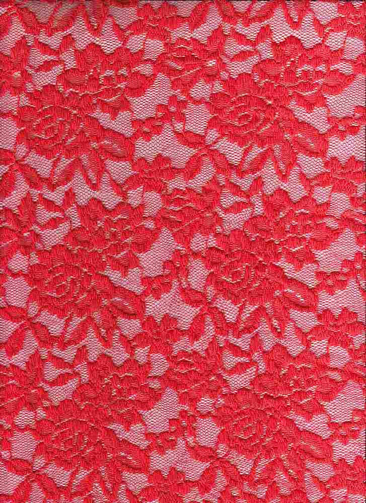 19609 CHERRY ORANGE STRETCH LACE