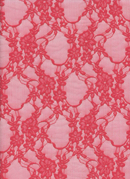 LACE 19608 CORAL ORANGE STRETCH LACE