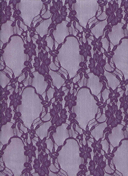LACE 19608 EGGPLANT PURPLE STRETCH LACE