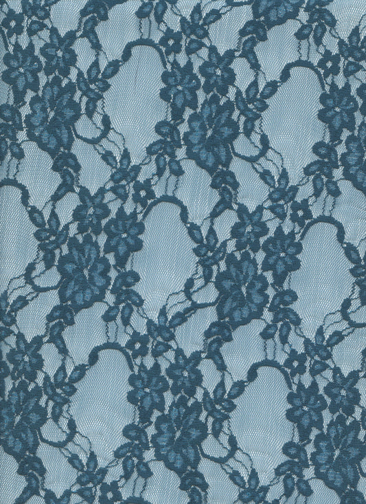 LACE 19608 TEAL STRETCH LACE