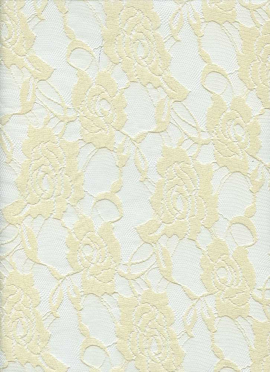 19610 NATURAL OFFWHITE/IVORY STRETCH LACE