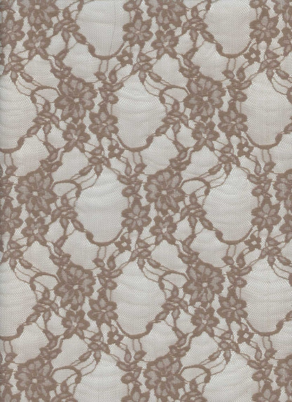 LACE 19608 COCO BROWN STRETCH LACE