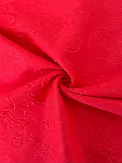 EMBOSSED TECHNO BRIGHT CORAL EMBELLISHMENT/EMBOSSED JACQUARD/NOVELTY KNITS ORANGE TECHNO/CREPE/SCUBA