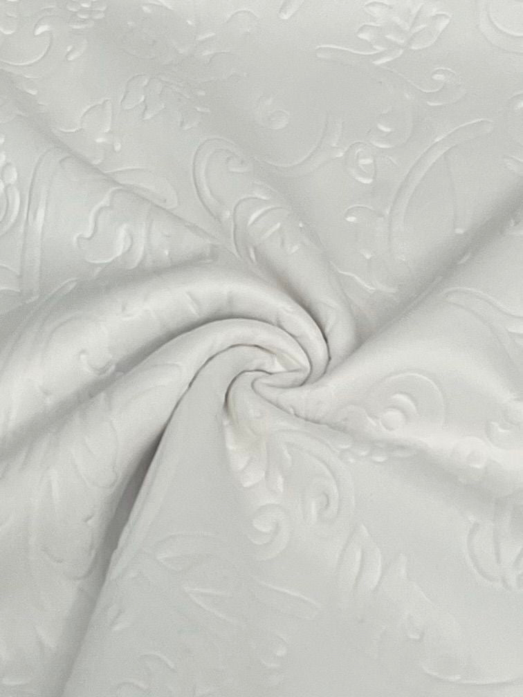 EMBOSSED TECHNO IVORY EMBELLISHMENT/EMBOSSED JACQUARD/NOVELTY KNITS OFFWHITE/IVORY TECHNO/CREPE/SCUBA